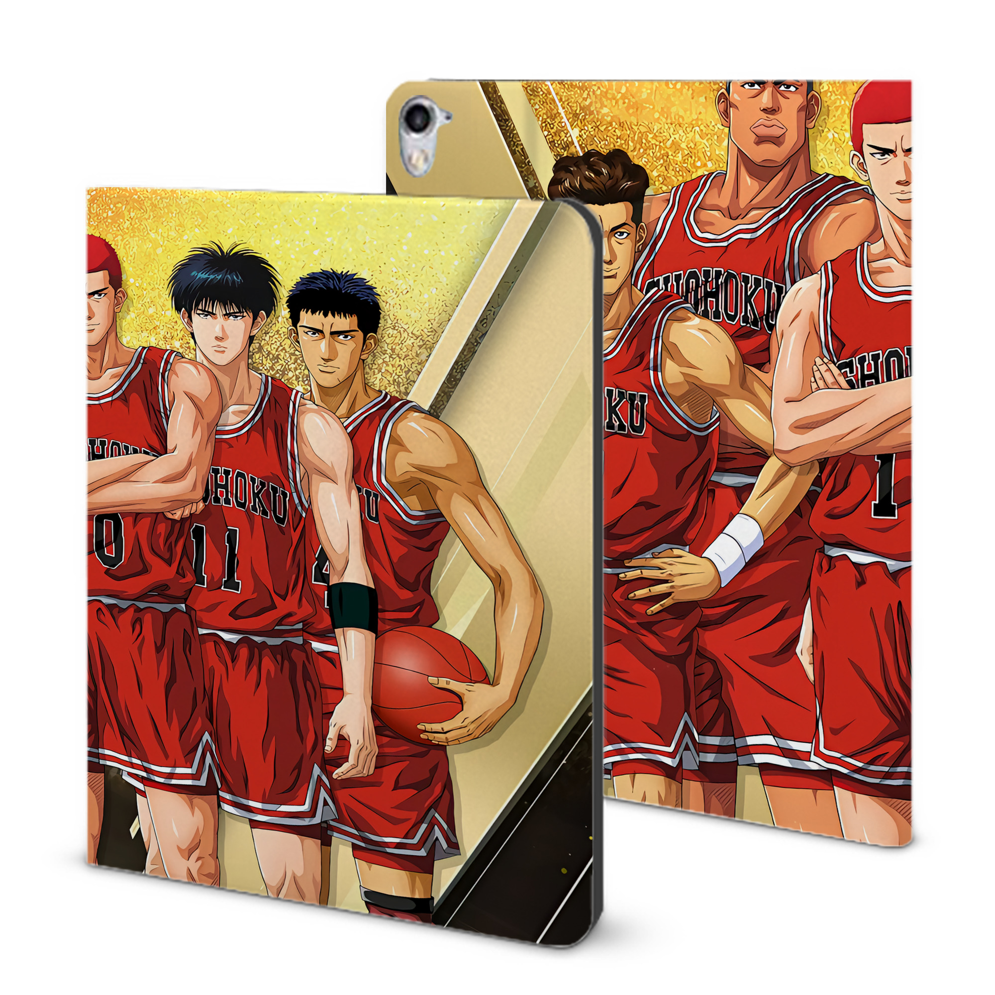 （画像用） SLAM DUNK／スラムダンク IPad ケース ブック型 PUレザー TPU 耐衝撃 軽量 薄型 ペン収納なし 全面保護 IPad 各モデル対応